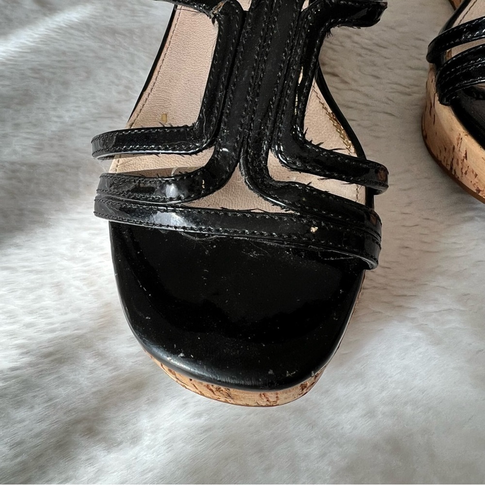 PRADA 35.5 Black Patent Leather Cage Espadrilles 5.5 6 - Picture 6 of 9